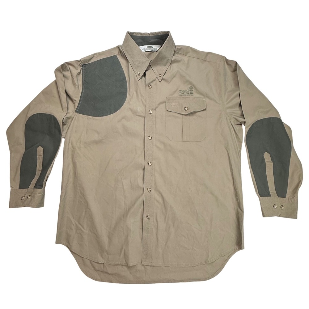 Boyt Harness Co Mens SCI Shooting Shirt Tan Long Sleeve Quilted Patch XL
